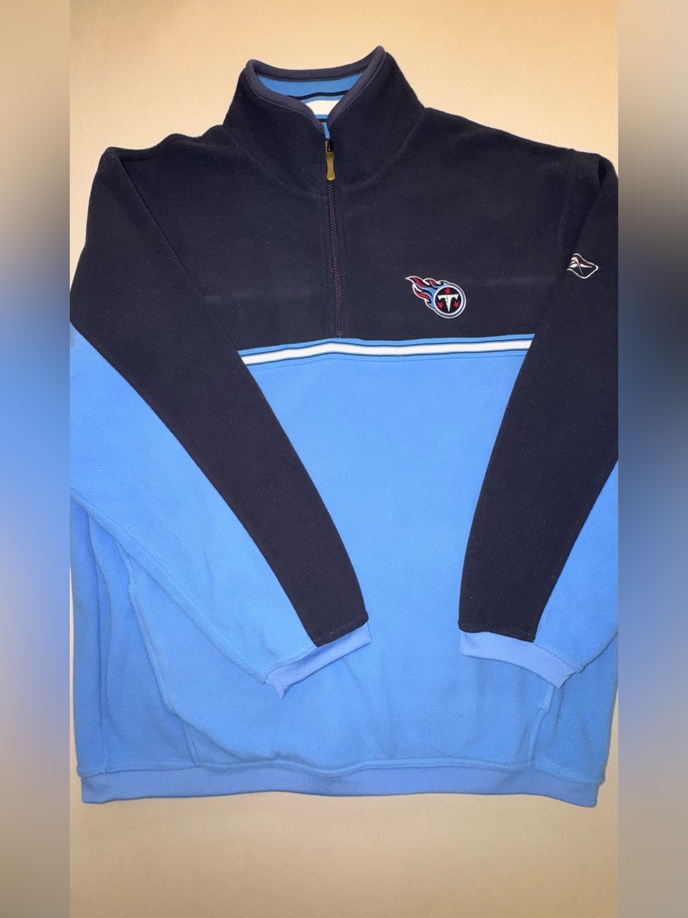 NFL Team TITANS Apparel Navy and Light Blue Pullover